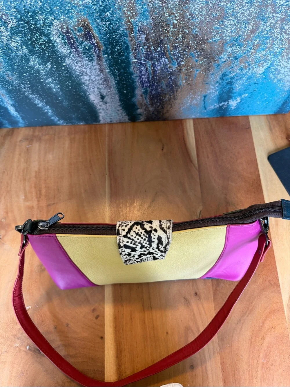 Soruka Dopamine Dressing Recycled Leather Colorblock Bag (EUC)